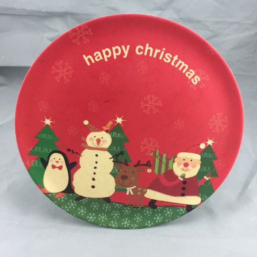 OEM Coloful cartoon Reusable Eco Bamboo salad plate