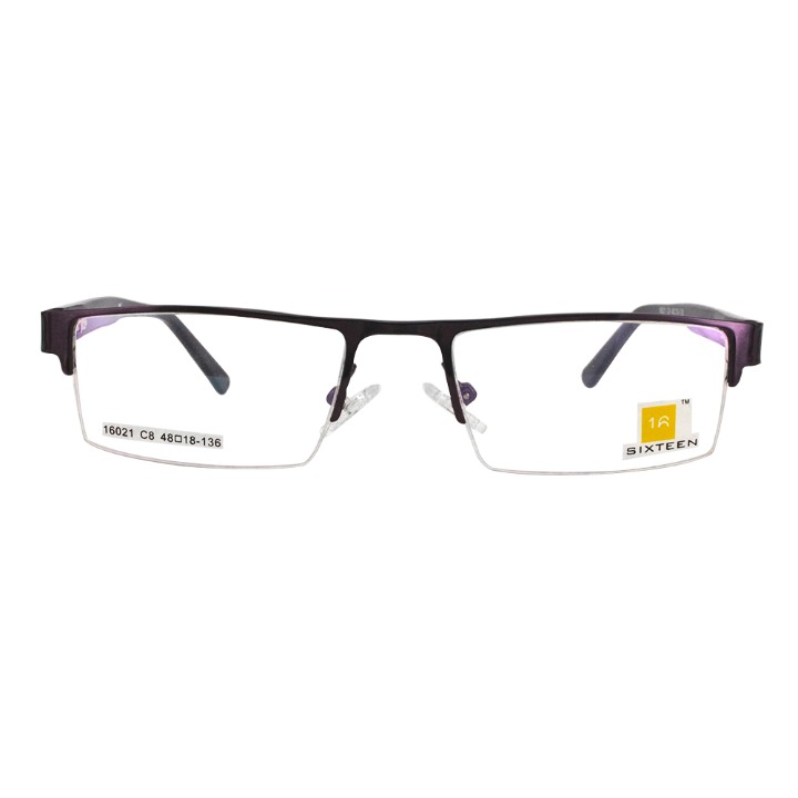 Metal Half Rim Unisex Model with Stainless Steel Front Acetate Temple - 16021