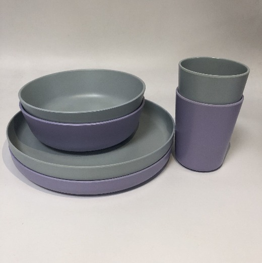 Coloful cartoon Reusable Eco Bamboo Kids Dinnerware Sets OEM BPA free