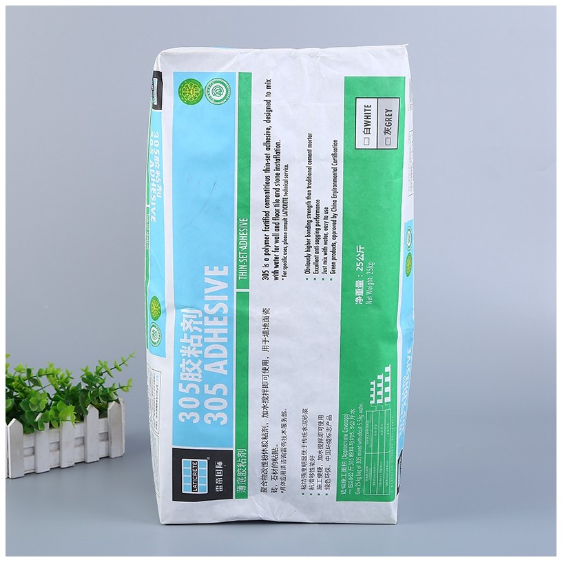 Adhesive paper plastic bag ceramic tile plastic paper plastic bag three paper one film chemical bag square valve pocket putty powder bag PP paper plastic woven bag