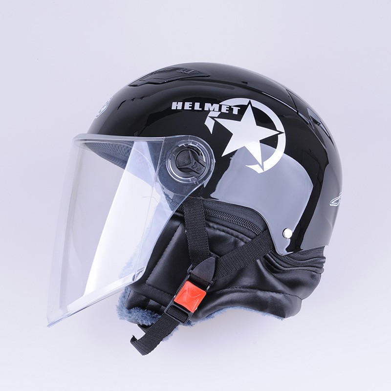 DEFE Summer Safety Helmet Moped Occupant Safety Helmet Shell PP and Lens PC Safety Fashion Durable Helmet