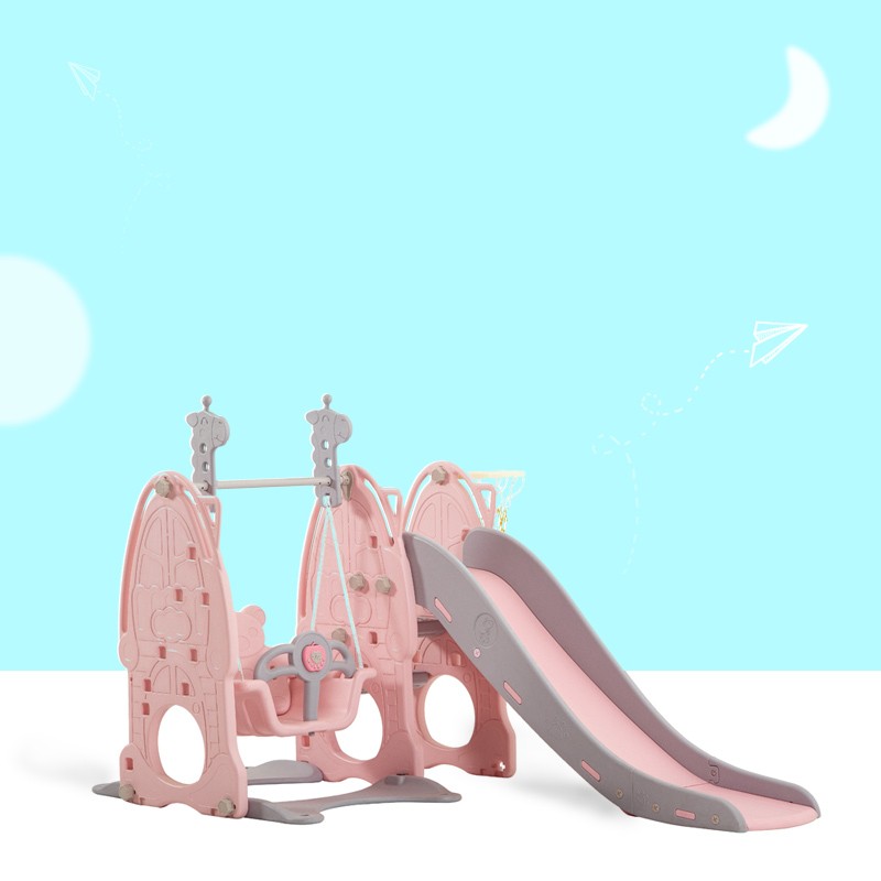 Slide children slide slide swing combination indoor household small baby family basketball stand three in one multi-function