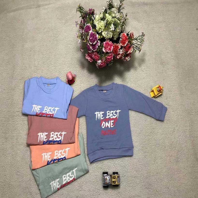 Children's round neck, zipper cardigan