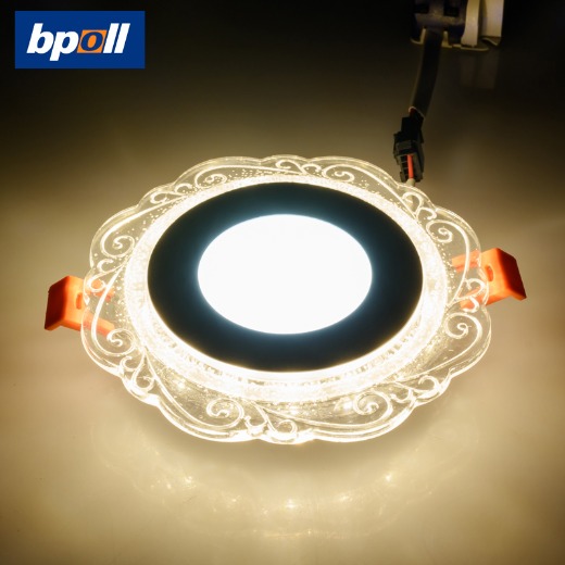 bpoll indoor ceiling 3+3w,6+3w, 12+4w, 18+6w, embedded  lace decoration two-color panel led light 