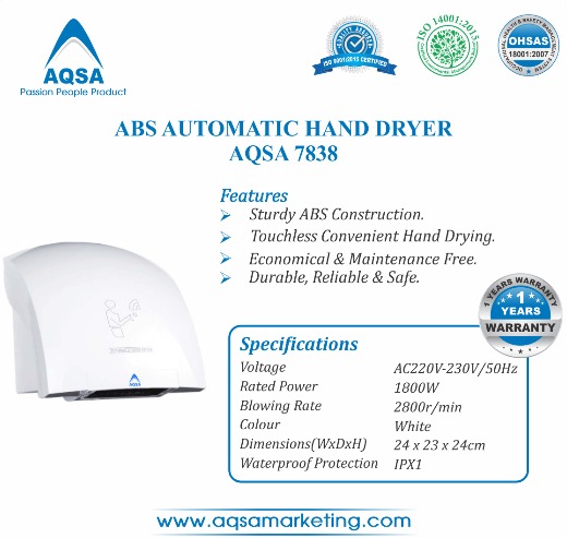 ABS Automatic Hand Dryer (AQSA - 7838)