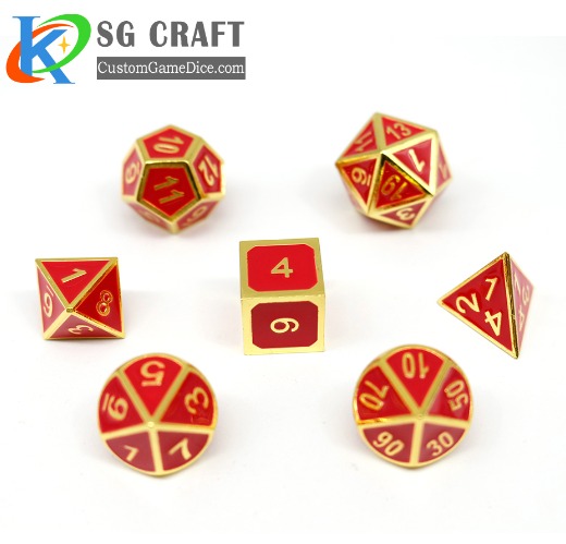 Wholesale hot sale custom metal polyheral dnd dice