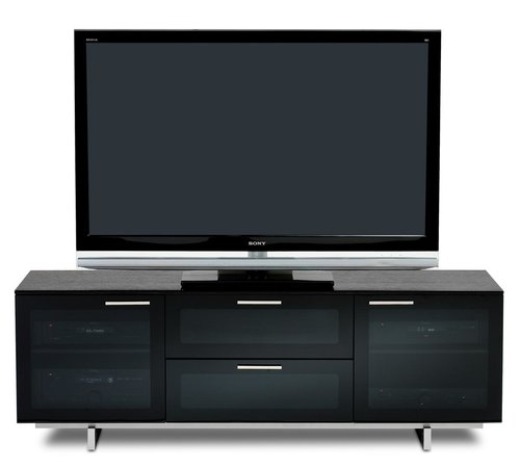 BDI Avion Noir Series II 8937 Triple Wide Enclosed Cabinet (Black Stained Oak)