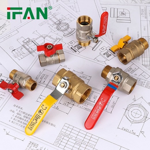 IFAN ASTM D25Anti-Corrosion Brass Ball Valve Yellow Butterfly Handle Brass Gas Valve For Gas Control