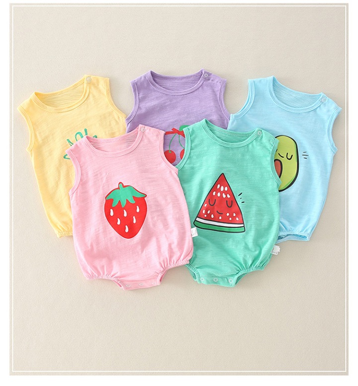 Ziluotong newborn baby cotton sleeveless clothes thin summer clothes newborn boys and girls cute super cute summer Jumpsuit