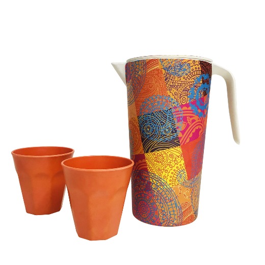 OEM BPA free Bamboo fiber tableware kettle and cup