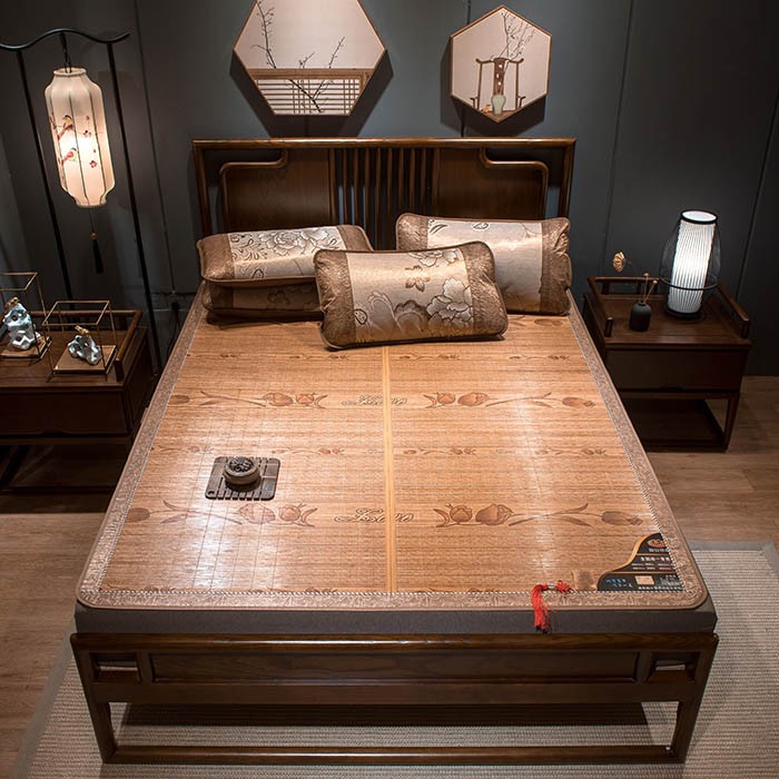 Port Fuhua bamboo mat straw mat carbonized dual-use folded tulips