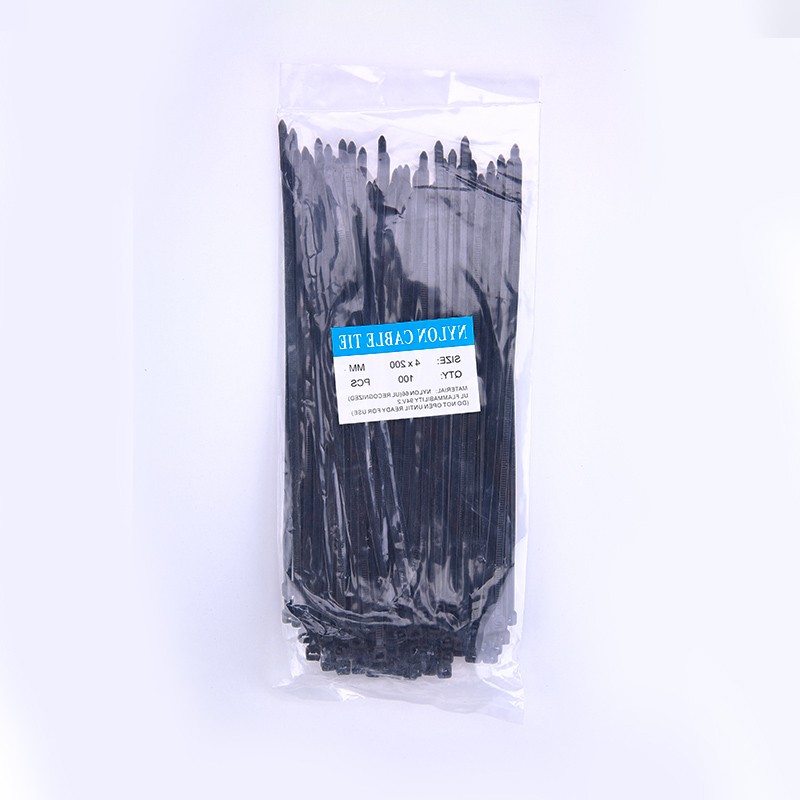 Self-locking nylon tie strap with plastic buckle strong tie strap with tie cord tie strap with black tie strap