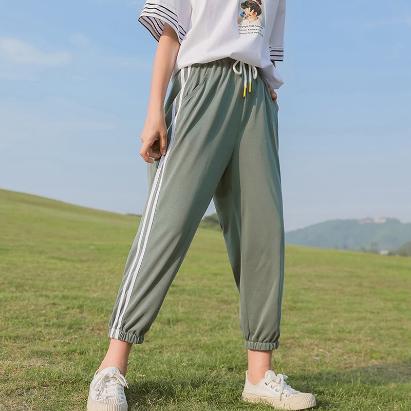 Summer thin girl nine minute Trousers 2020 new children mosquito prevention trousers summer dress western style facial mask trousers loose pants soft