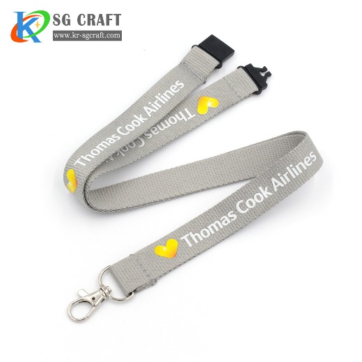 Free sample custom promotional single side woven logo elastic lanyard with metal accessories 