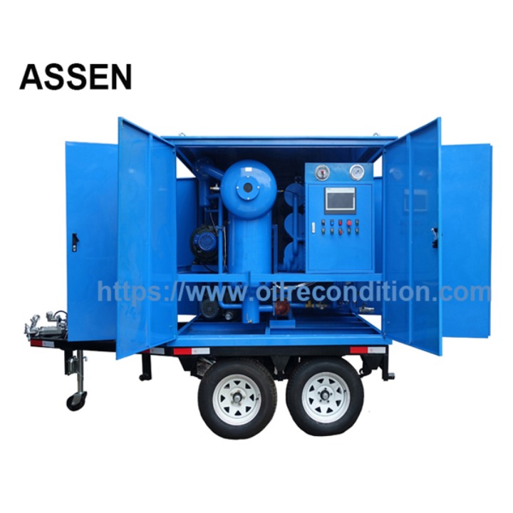 Trailer mounted High Efficiency Transformer Oil Filtration Machine,Mobile Transformer Oil Treatment Plant