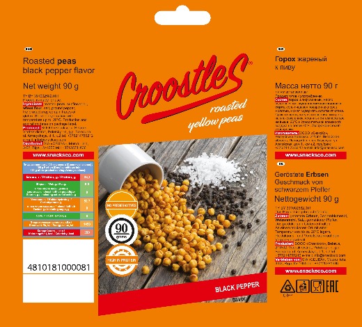 Roasted yellow peas with pepper flavor