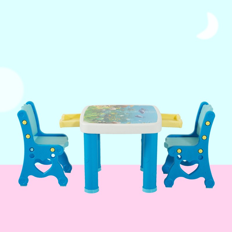 The baby learns desk and chair set children use plastic desk for drawing and writing
