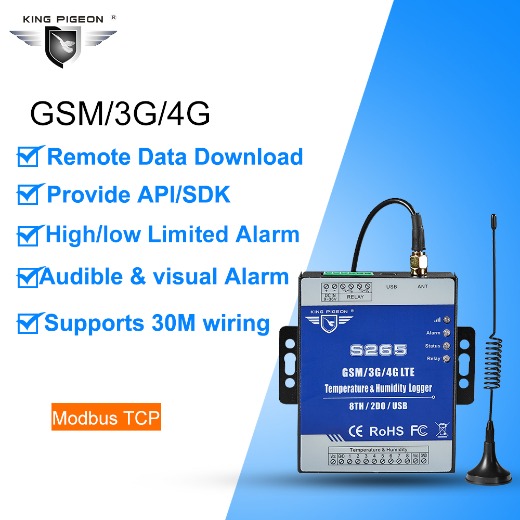S265 GSM/3G/4G Temp&Humidity Monitoring Alarm（8T&H+2DO）
