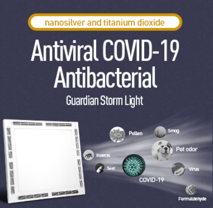ANTISEPTIC AND ANTI-VIRUS AIR CLEANING LED PANEL LIGHT NANO ANTI-BACTERIAL AIR CLEANING LED PANEL / Guardian Storm Light