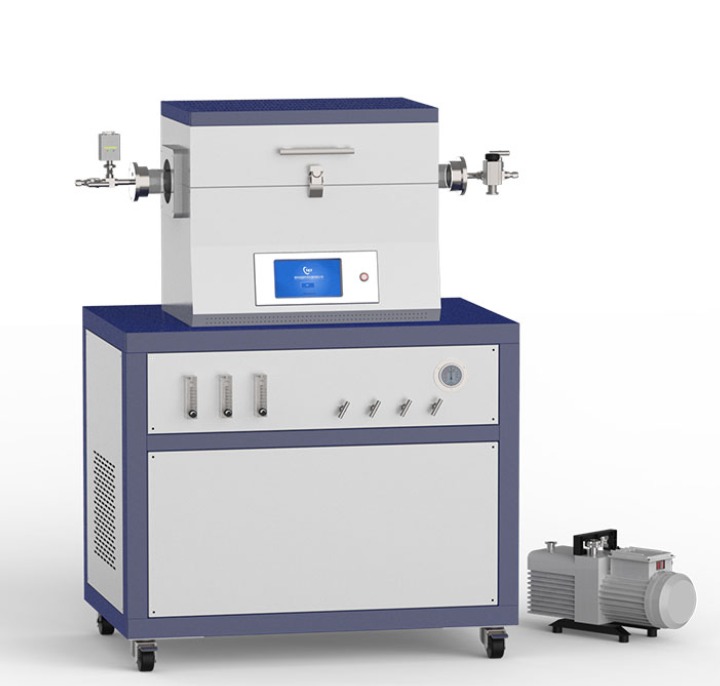 1200℃ single heating zone low vacuum CVD tube furnace with 3-channel float flowmeter
