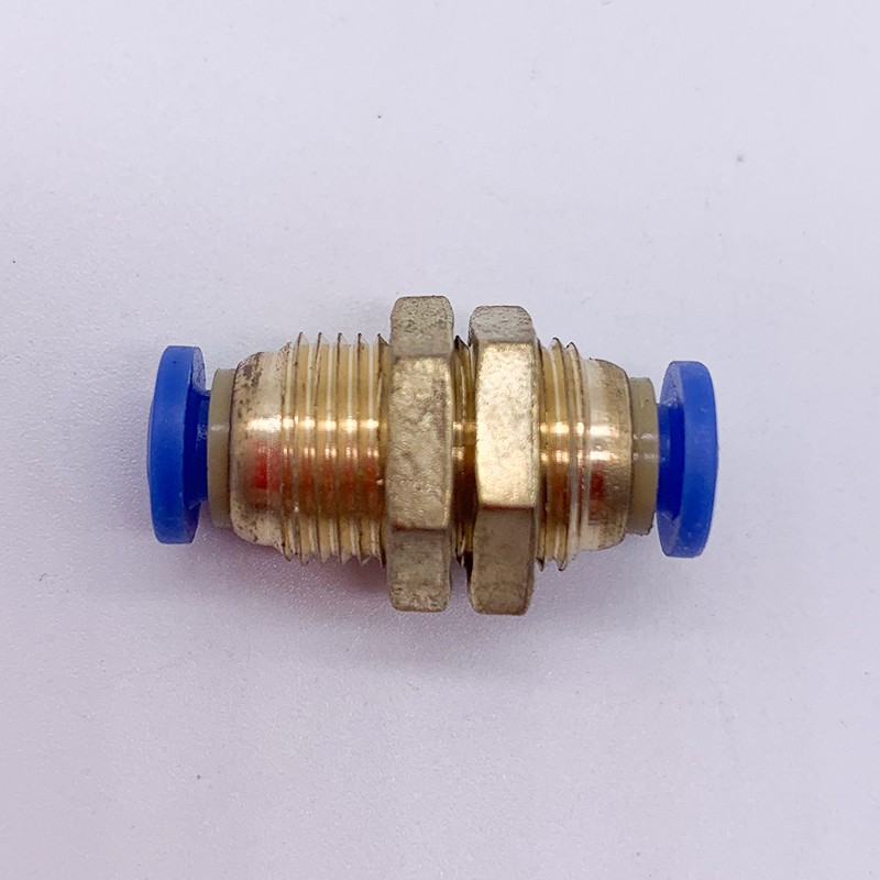 Pneumatic baffle through PM-4 6 8 10 12 mm trachea PU quick insertion plate fixed copper connector