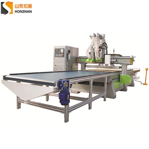 HONZHAN HZ-ATC1325PD Double Spindle Pneumatic ATC CNC Router with 5+4 Vertical Drilling Bank for Wood Furniture Making