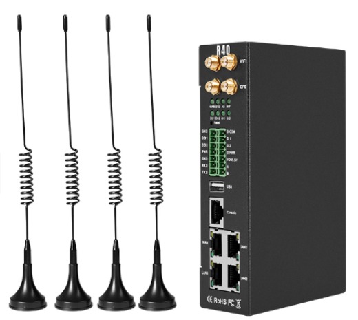 R40 4G Industrial Router (2SIMCards,3LAN,1WAN,1 RS485,1RS232,4AIN,2DIN,2DO)