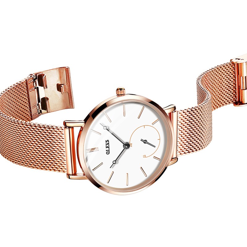 OLEVS Lady double dial net with quartz watch