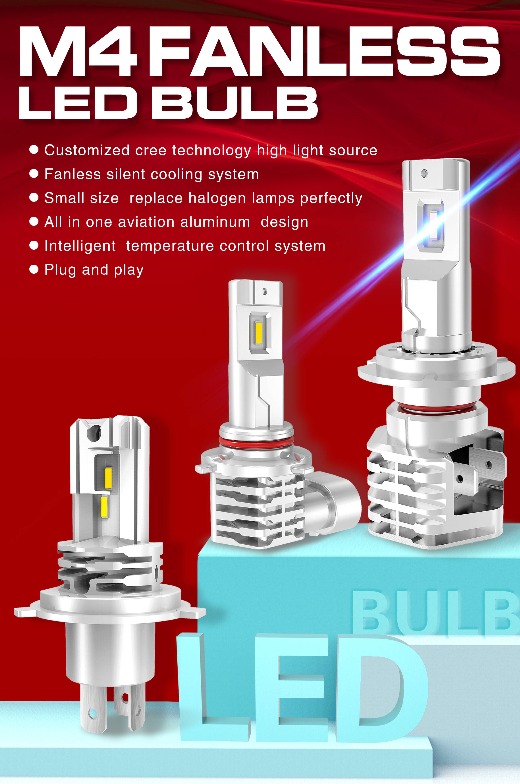 New Arrival M4 Car Accessories H4 Led Auto Head Lamps with Customized C*ree chip