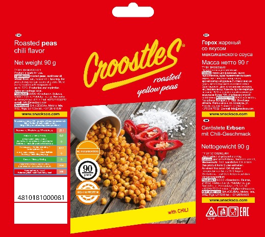 Roasted yellow peas with chili flavor