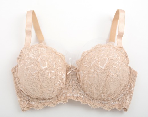 Plus Size Women's Underwired lace Bra No Cup Lining Bra