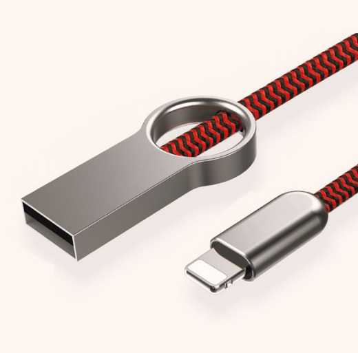 Zinc alloy braided USB data cable Ring creative data cable micro type-c iphone charging cable