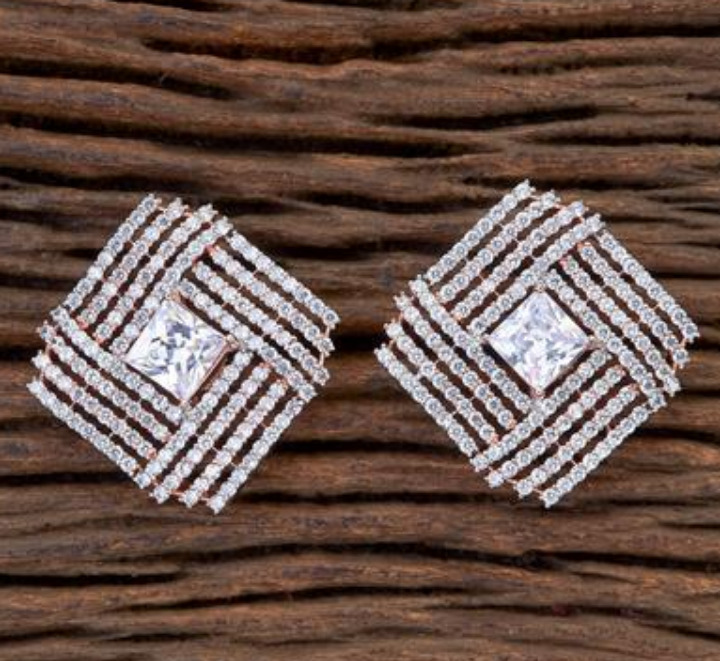 Cubic Zirconia Earrings with Rose Gold Plating