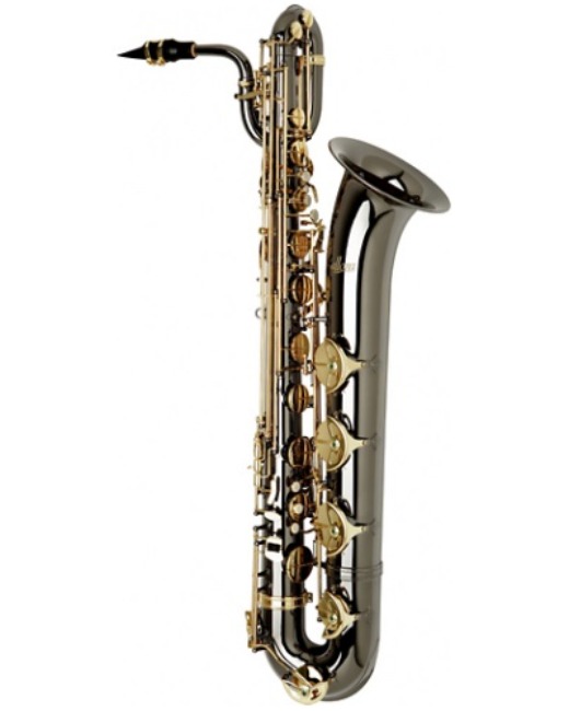 Allora Paris Series Professional Black Nickel Baritone Saxophone AABS-955 - Black Nickel Body - Brass Lacquer Keys