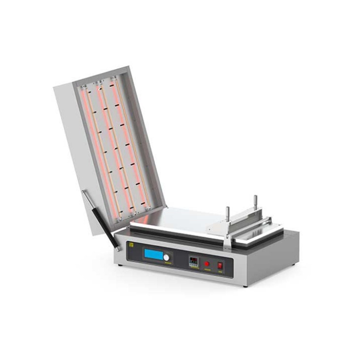 Compact tape casting coater with infrared heating cover