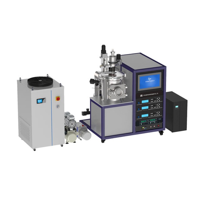 Three upward sputtering source magnetron sputtering coating equipment with UPS