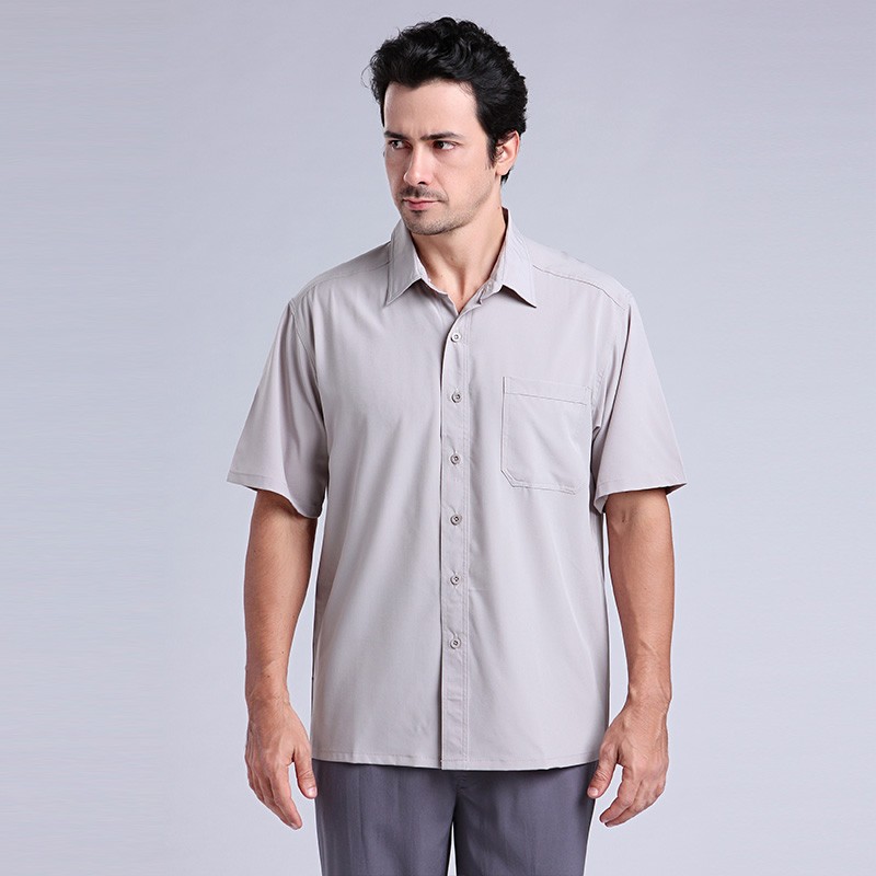 Golden Time sheep men's summer shirts middle-aged and elderly fathers wear short-sleeved lapel shirts