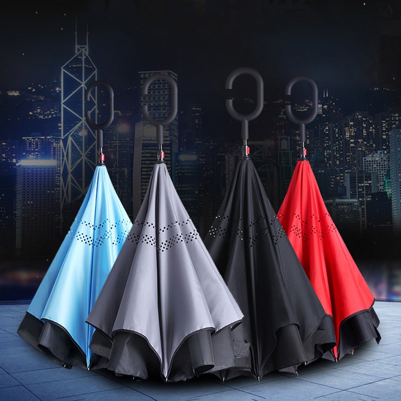 Sevina reverse umbrella double C type non-wet car umbrella custom LOGO advertising umbrella