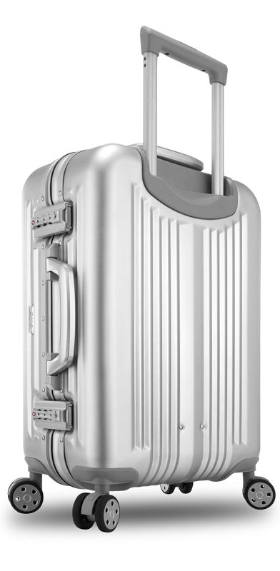 TSA customs lock fashion champagne gold one - piece aluminum magnesium alloy business trolley suitcase boarding luggage