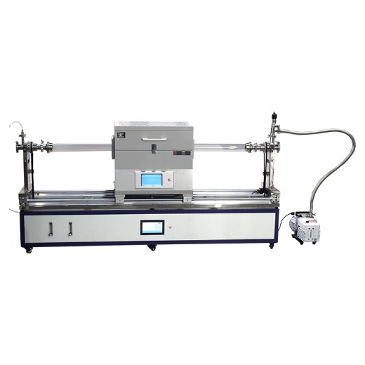 Dual zones sliding rotary tube furnace for powder CVD experiment