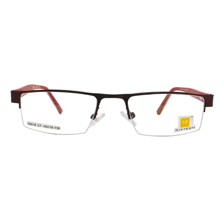 Metal Half Rim Unisex Model and Spring Fitted Acetate Designer Temple