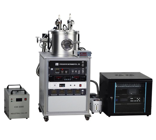 Stainless steel chamber double head magnetron sputtering coating instrument