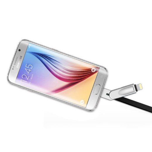 Zinc alloy data cable 2 in 1 1 to 2 charging cable Apple Huawei Xiaomi USB data cable type-c