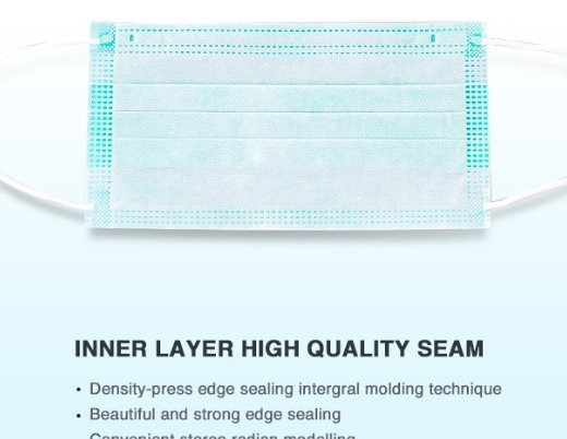 wholesale water-proof non-woven breathing disposable three ply mouth face mask 