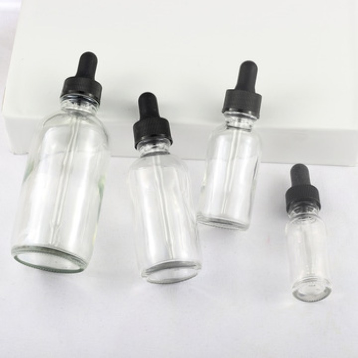 Newest Transparent Round Bottles 30Ml Boston Glass Dropper Bottle