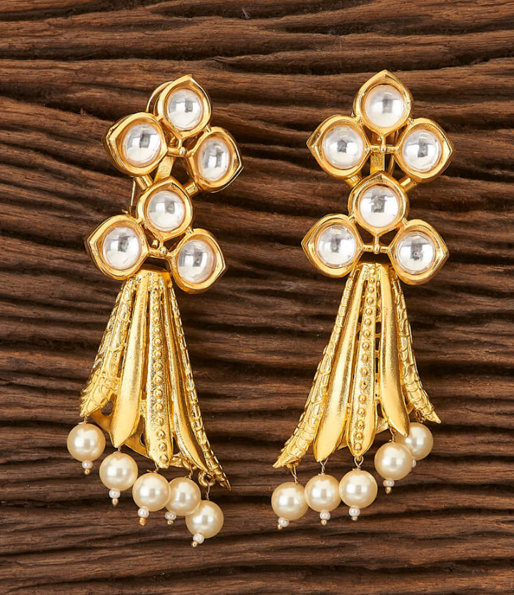 Long Trendy Earrings with Gold Plating