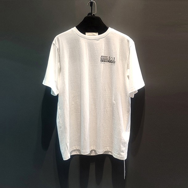 Summertime trendy graphic print casual bottom round neck T-shirt