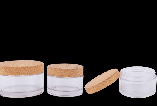 PETG jar with wood grain cap