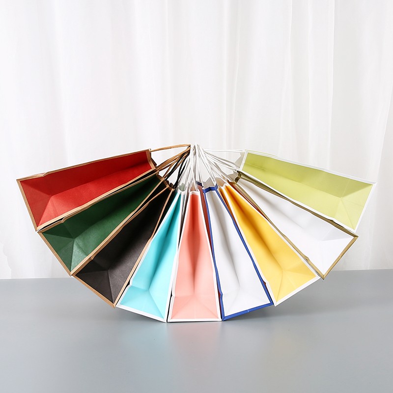 Clothing bag doggy bag dessert paper bag take-out Kraft paper bag Big cross cow style