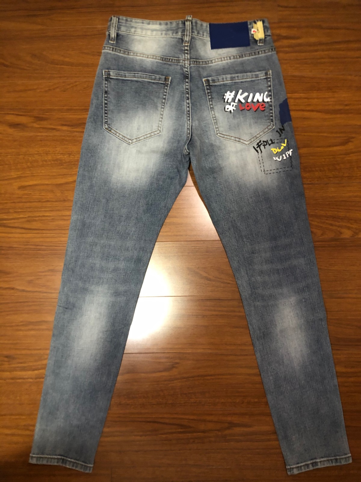 Denim trousers men's casual fashion street custom processing